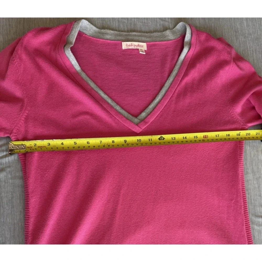Lot 2 Fresh Produce Womens V Neck Tunic Sweater Size L Casual Comfort Lightweigh - Picture 15 of 16